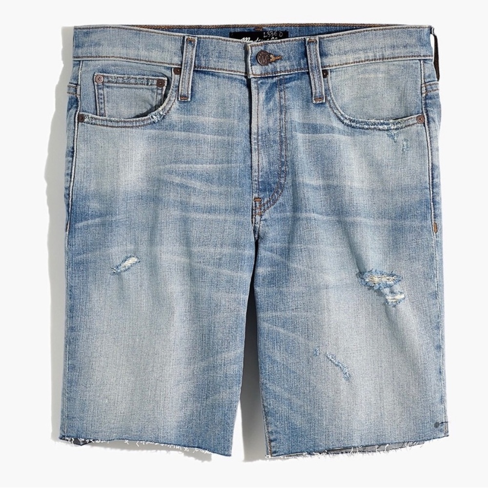 Madewell Distressed Hamlyn Blue Denim Shorts Men’s Slim Fit| Size W 31